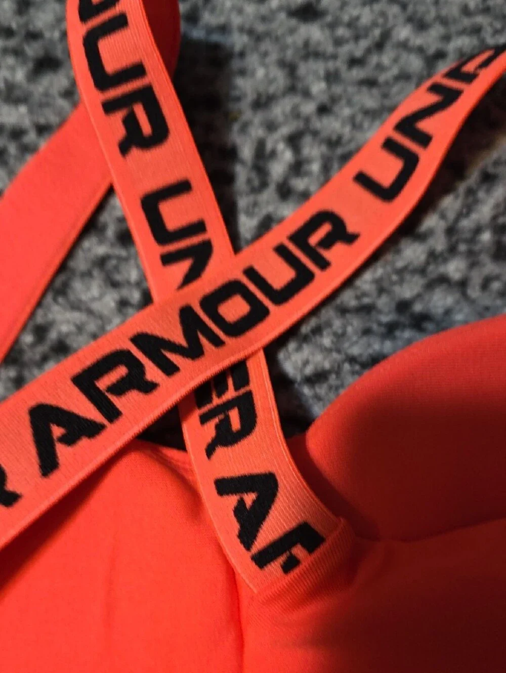 Under Armour Coral-Red Logo Strap Sports Bra